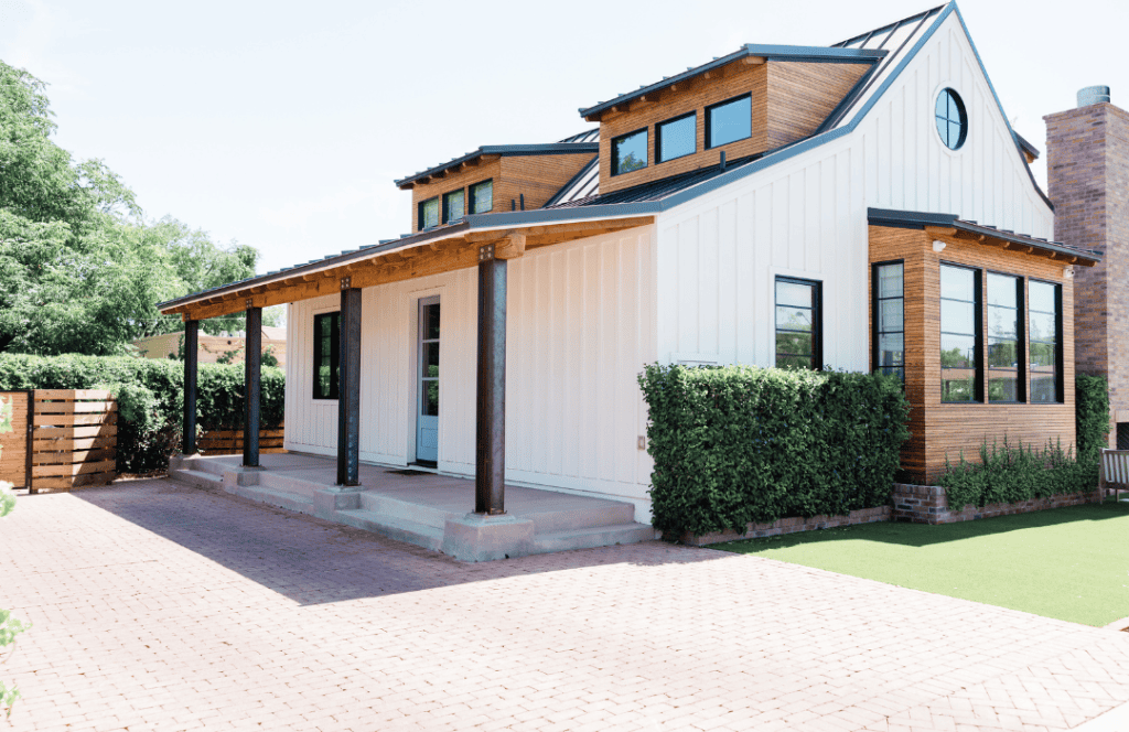 Kansas City home featuring stylish James Hardie siding and contemporary design elements.